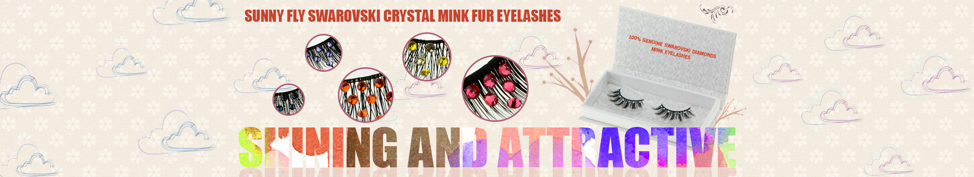 Swarovski Crystal Mink Fur Silmäripset MS26